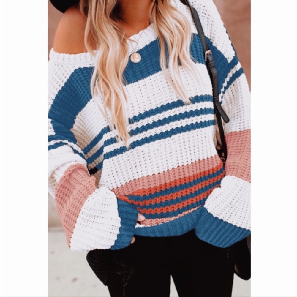 Vici Raquel Striped Colorblock Chenille Sweater